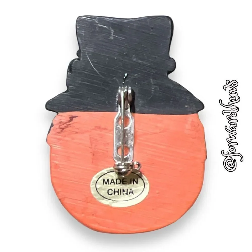 Halloween Pumpkin Jack-O-Lantern Brooch